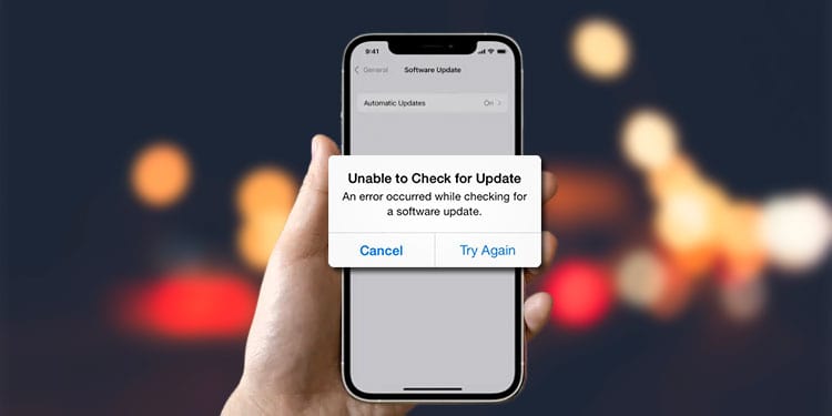An error occurred while checking for a software update