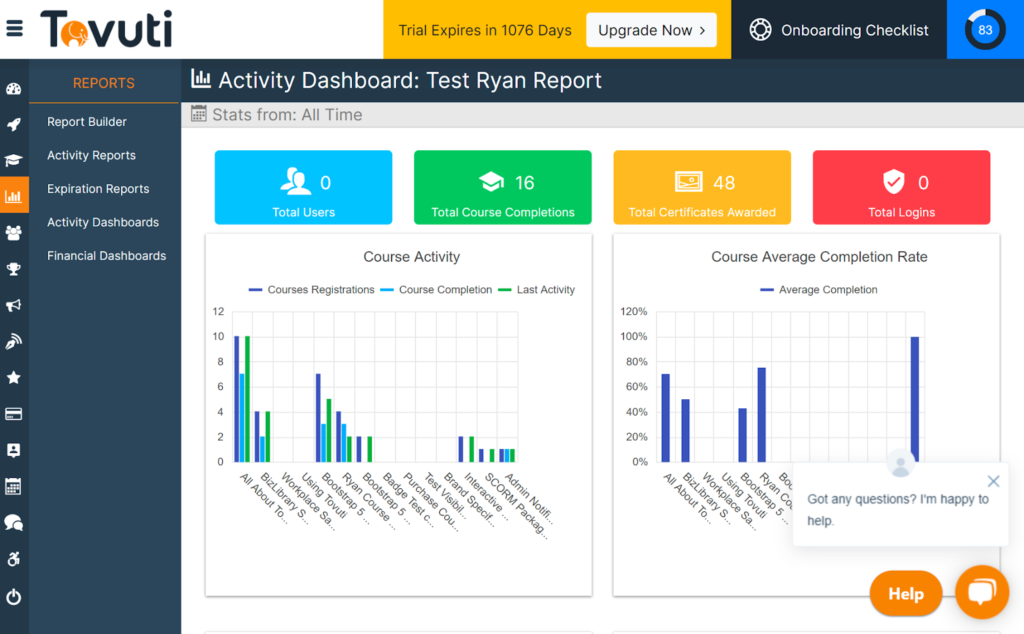 Employee training tracking software